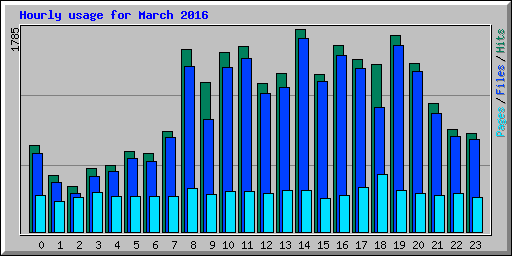 Hourly usage for March 2016