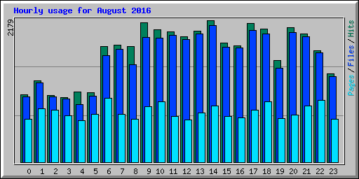 Hourly usage for August 2016