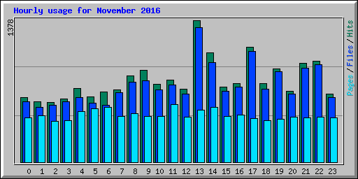 Hourly usage for November 2016