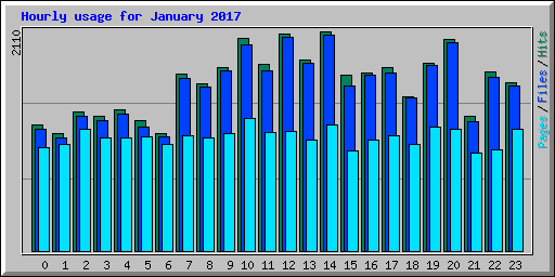 Hourly usage for January 2017