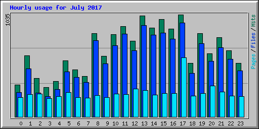 Hourly usage for July 2017