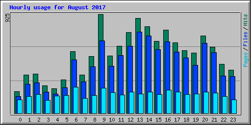 Hourly usage for August 2017