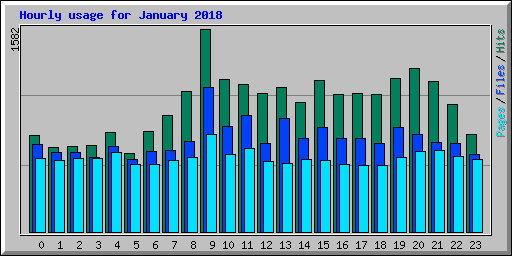 Hourly usage for January 2018