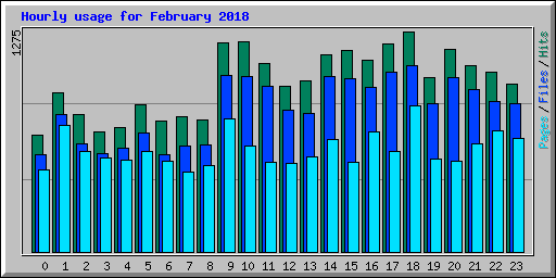 Hourly usage for February 2018